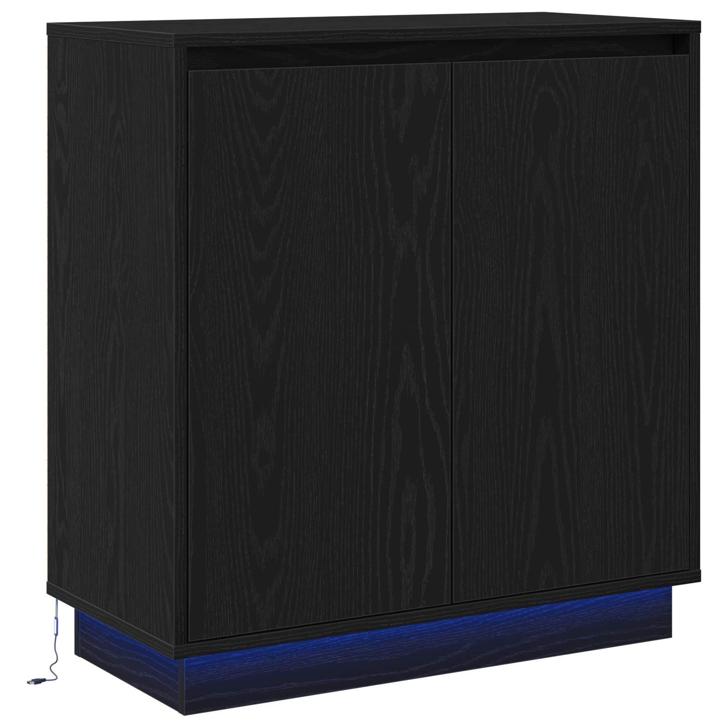 LED-Sideboard Schwarze Eiche 71 x 34,5 x 75 cm Holzwerkstoff