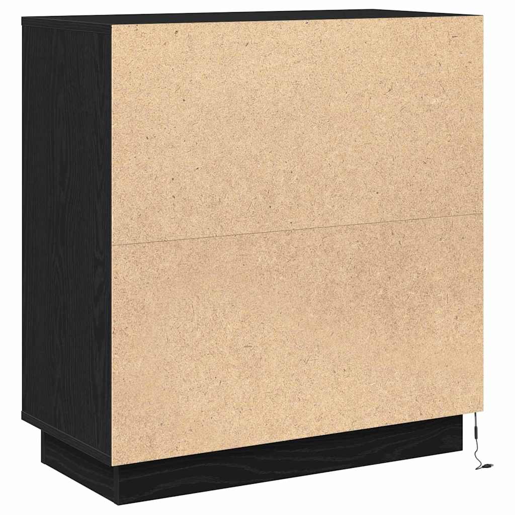 LED-Sideboard Schwarze Eiche 71 x 34,5 x 75 cm Holzwerkstoff