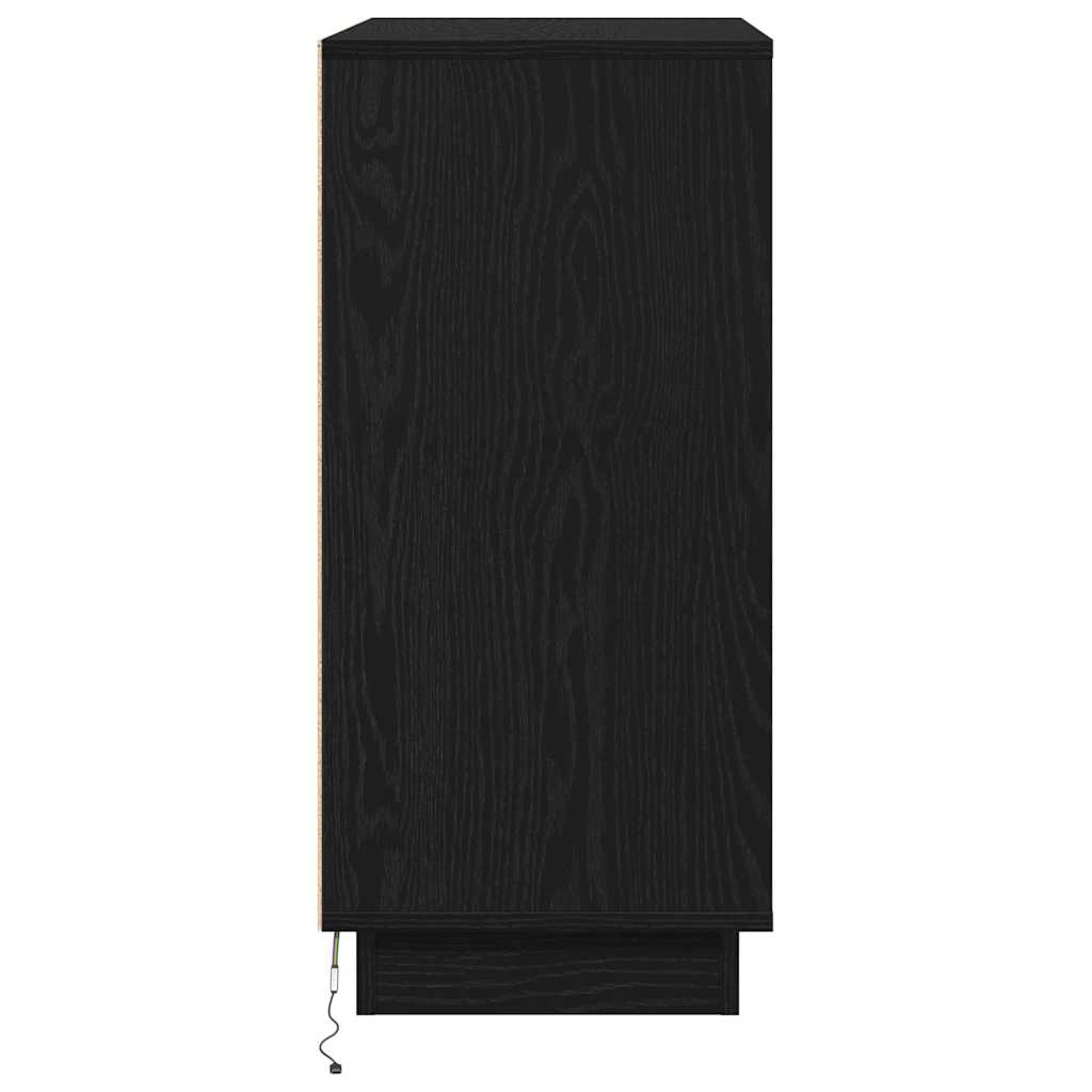 LED-Sideboard Schwarze Eiche 71 x 34,5 x 75 cm Holzwerkstoff