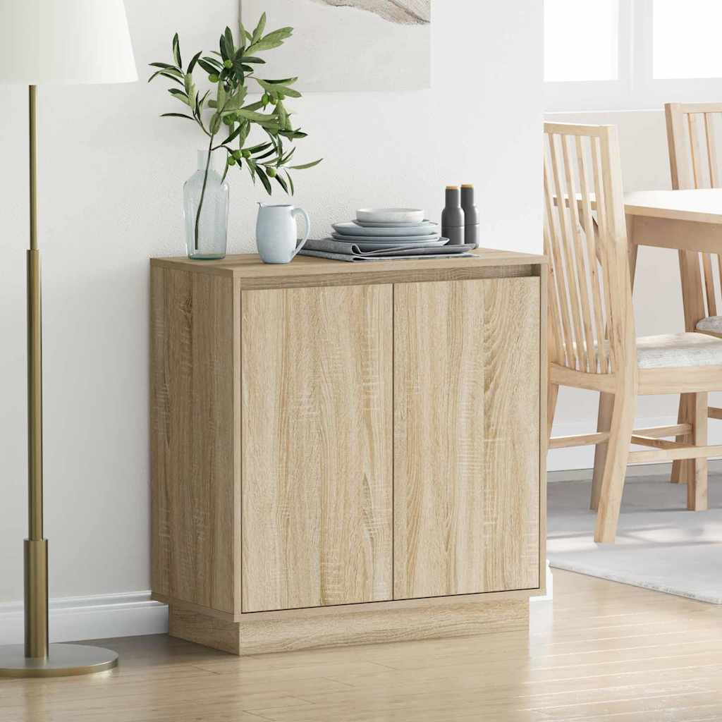 LED-Sideboard Sonoma-Eiche 71 x 34,5 x 75 cm Holzwerkstoff