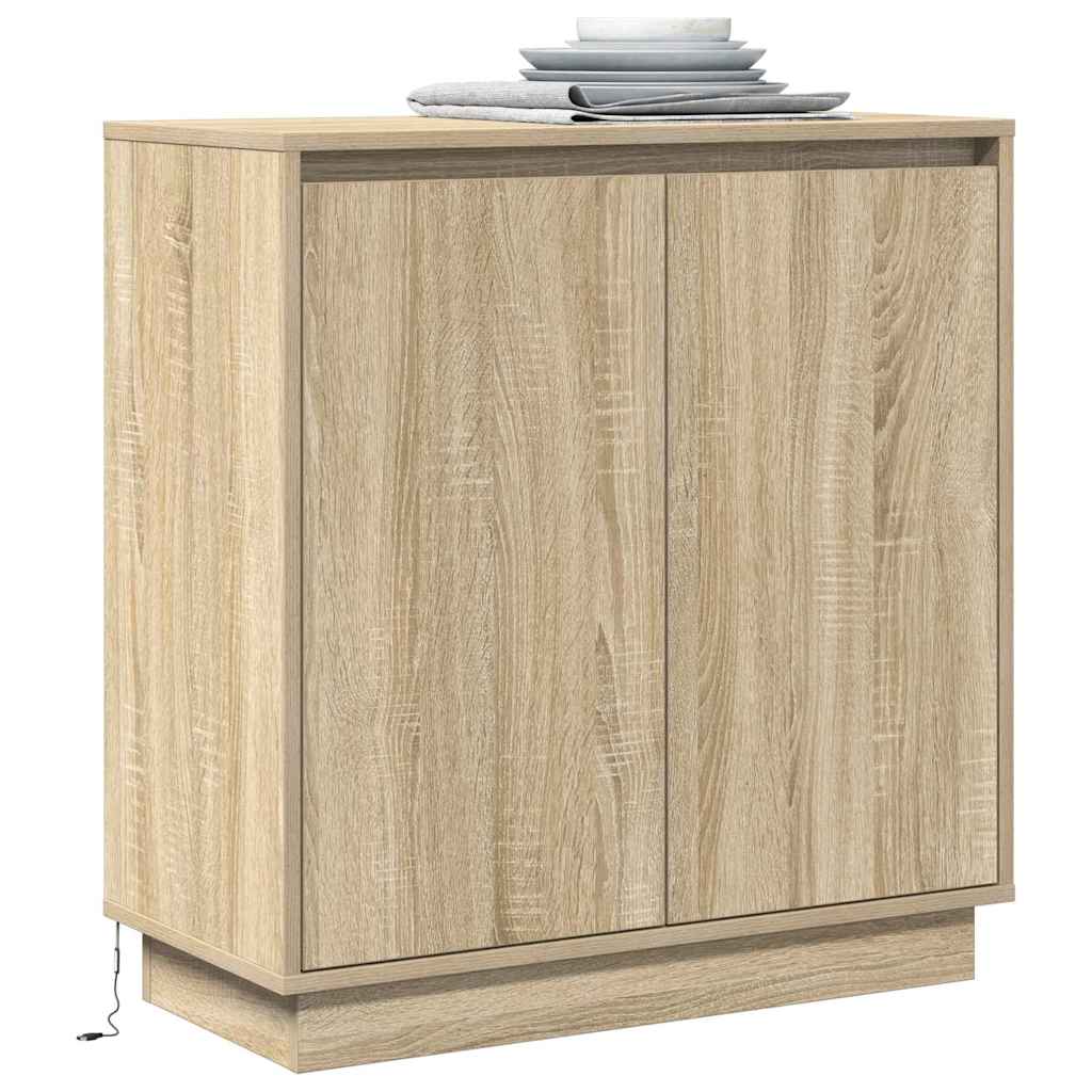 LED-Sideboard Sonoma-Eiche 71 x 34,5 x 75 cm Holzwerkstoff
