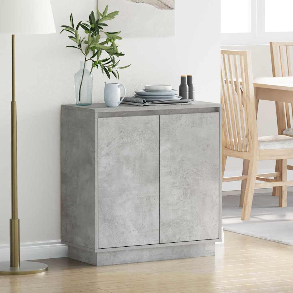 LED-Sideboard Betongrau 71 x 34,5 x 75 cm Holzwerkstoff