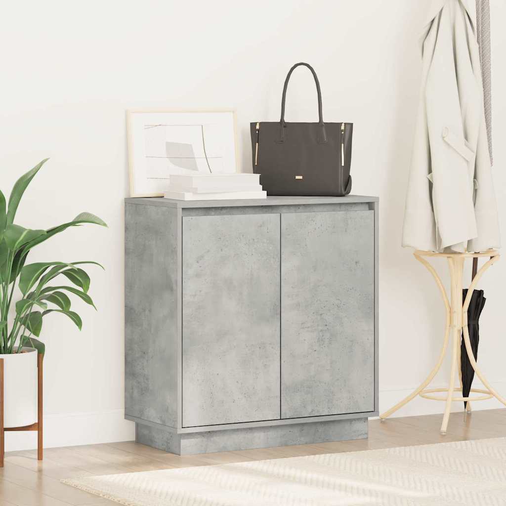LED-Sideboard Betongrau 71 x 34,5 x 75 cm Holzwerkstoff