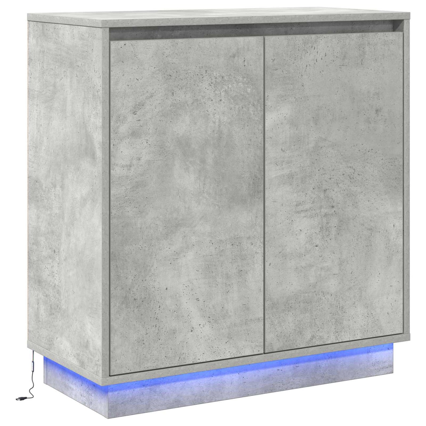 LED-Sideboard Betongrau 71 x 34,5 x 75 cm Holzwerkstoff