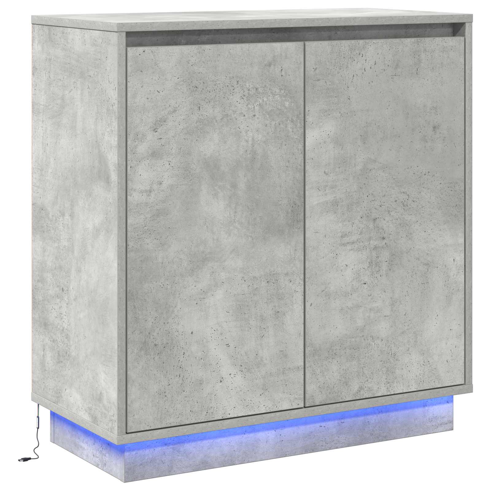 LED-Sideboard Betongrau 71 x 34,5 x 75 cm Holzwerkstoff