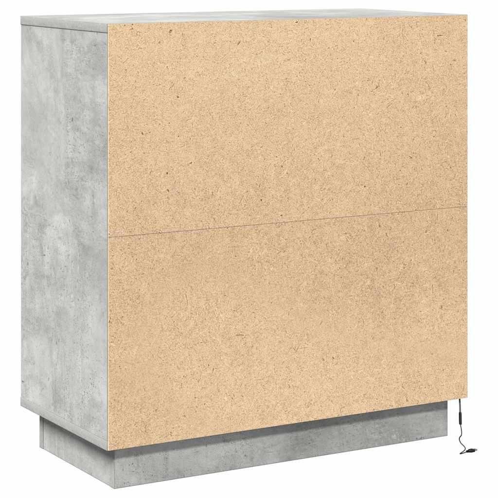 LED-Sideboard Betongrau 71 x 34,5 x 75 cm Holzwerkstoff