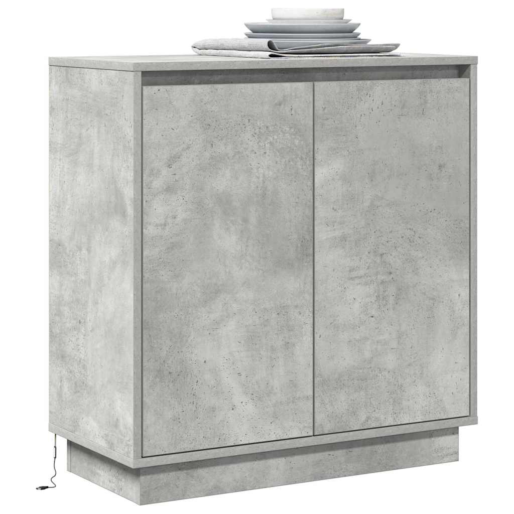 LED-Sideboard Betongrau 71 x 34,5 x 75 cm Holzwerkstoff