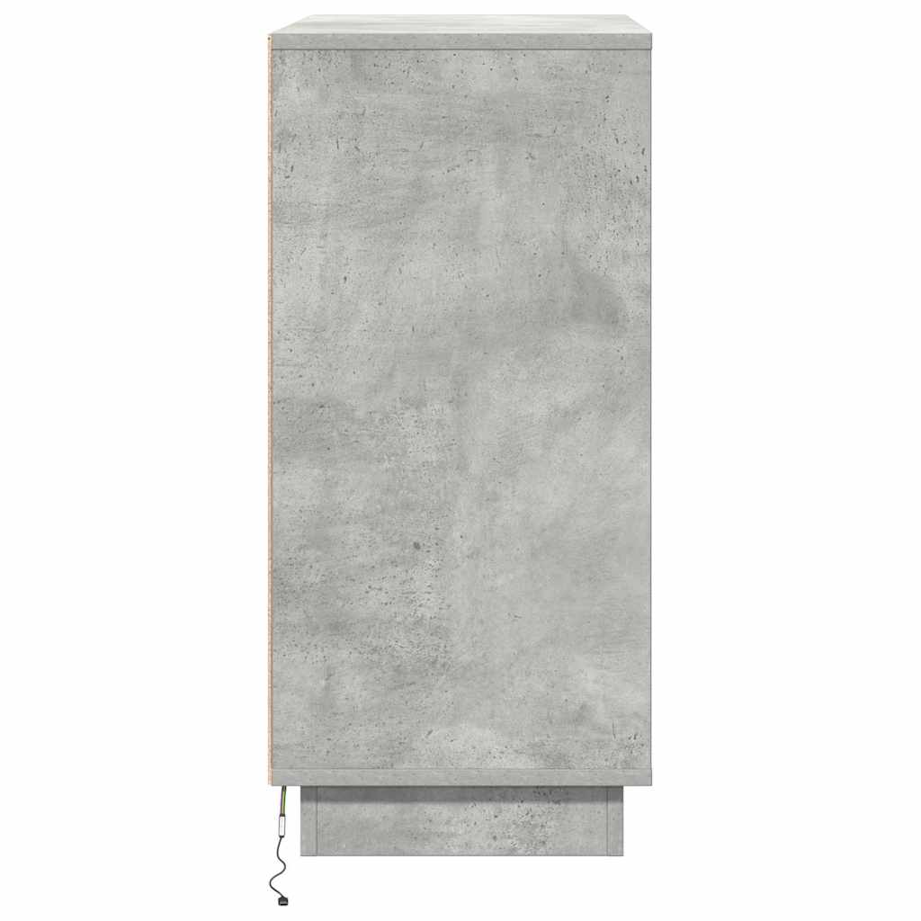 LED-Sideboard Betongrau 71 x 34,5 x 75 cm Holzwerkstoff