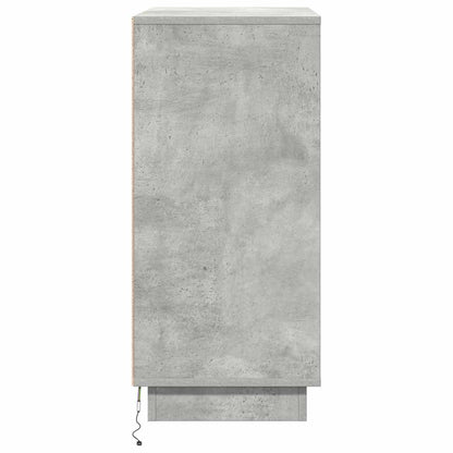 LED-Sideboard Betongrau 71 x 34,5 x 75 cm Holzwerkstoff