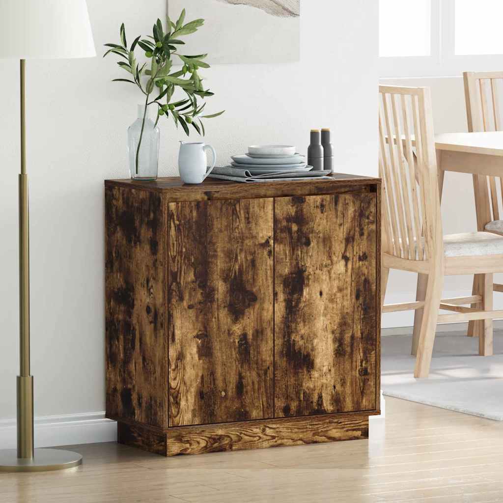 LED-Sideboard Geräucherte Eiche 71 x 34,5 x 75 cm Holzwerkstoff