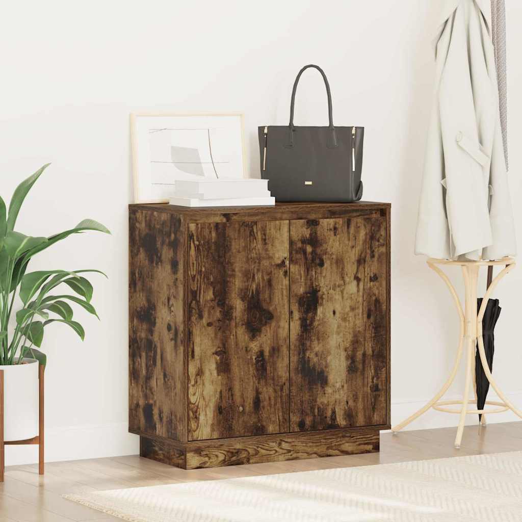 LED-Sideboard Geräucherte Eiche 71 x 34,5 x 75 cm Holzwerkstoff