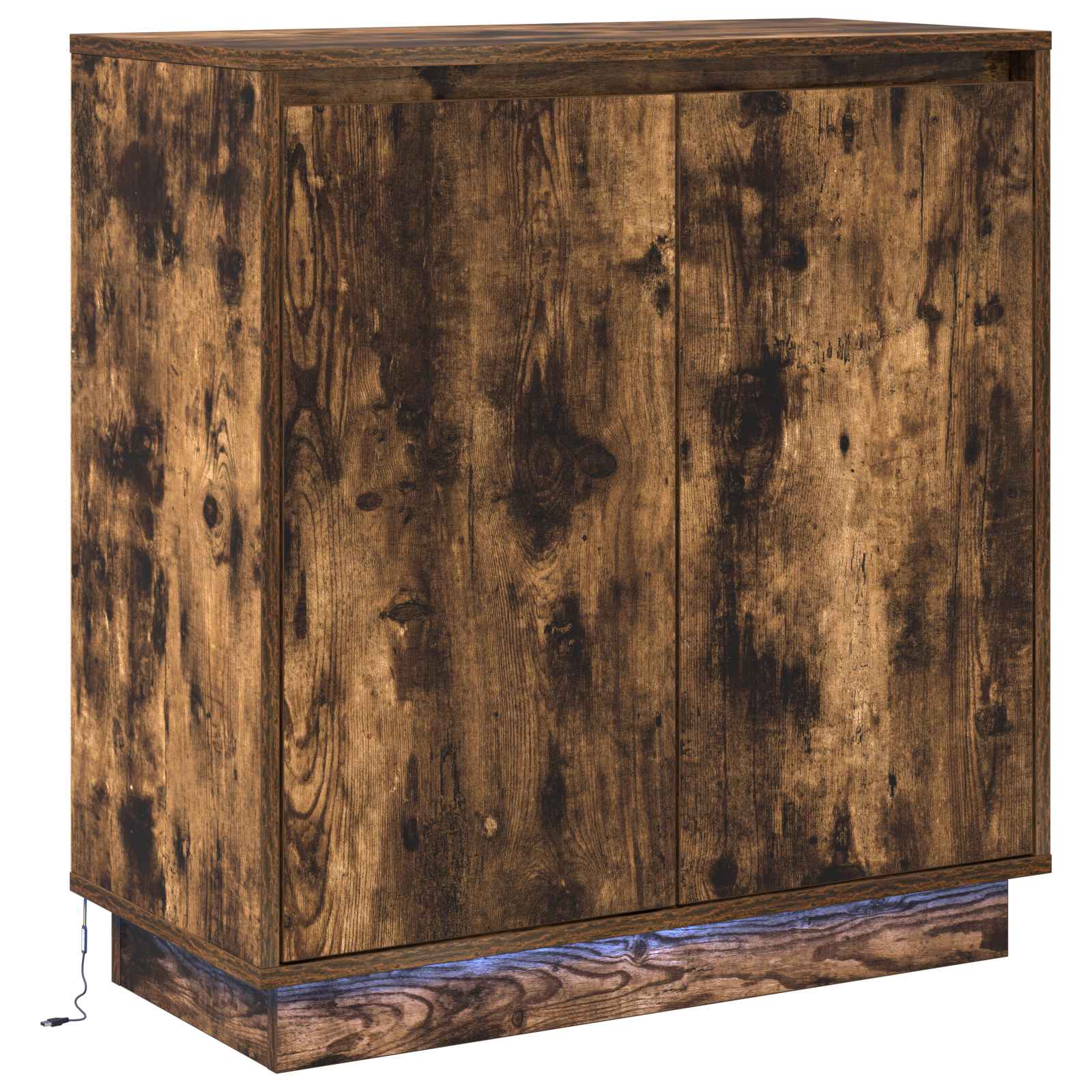 LED-Sideboard Geräucherte Eiche 71 x 34,5 x 75 cm Holzwerkstoff