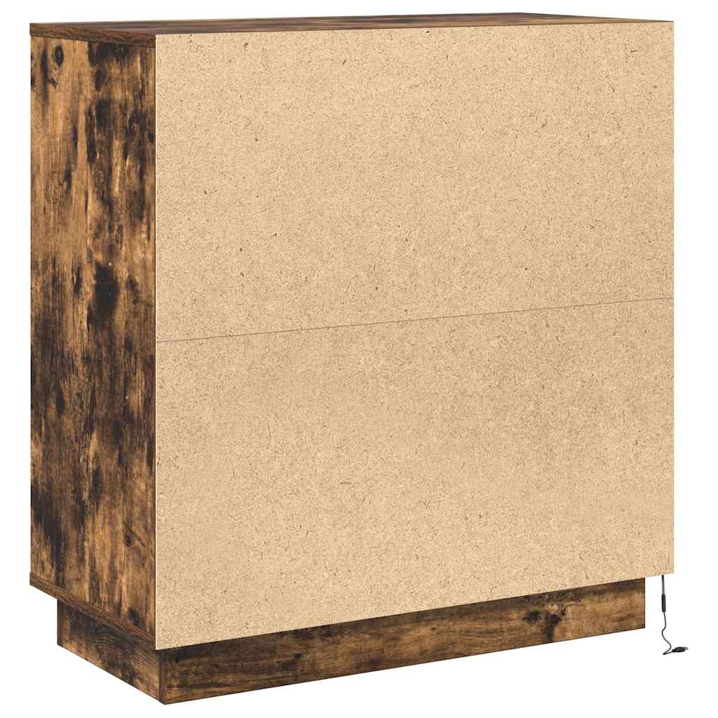 LED-Sideboard Geräucherte Eiche 71 x 34,5 x 75 cm Holzwerkstoff