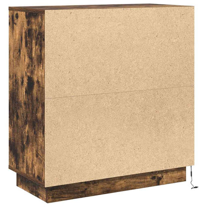 LED-Sideboard Geräucherte Eiche 71 x 34,5 x 75 cm Holzwerkstoff