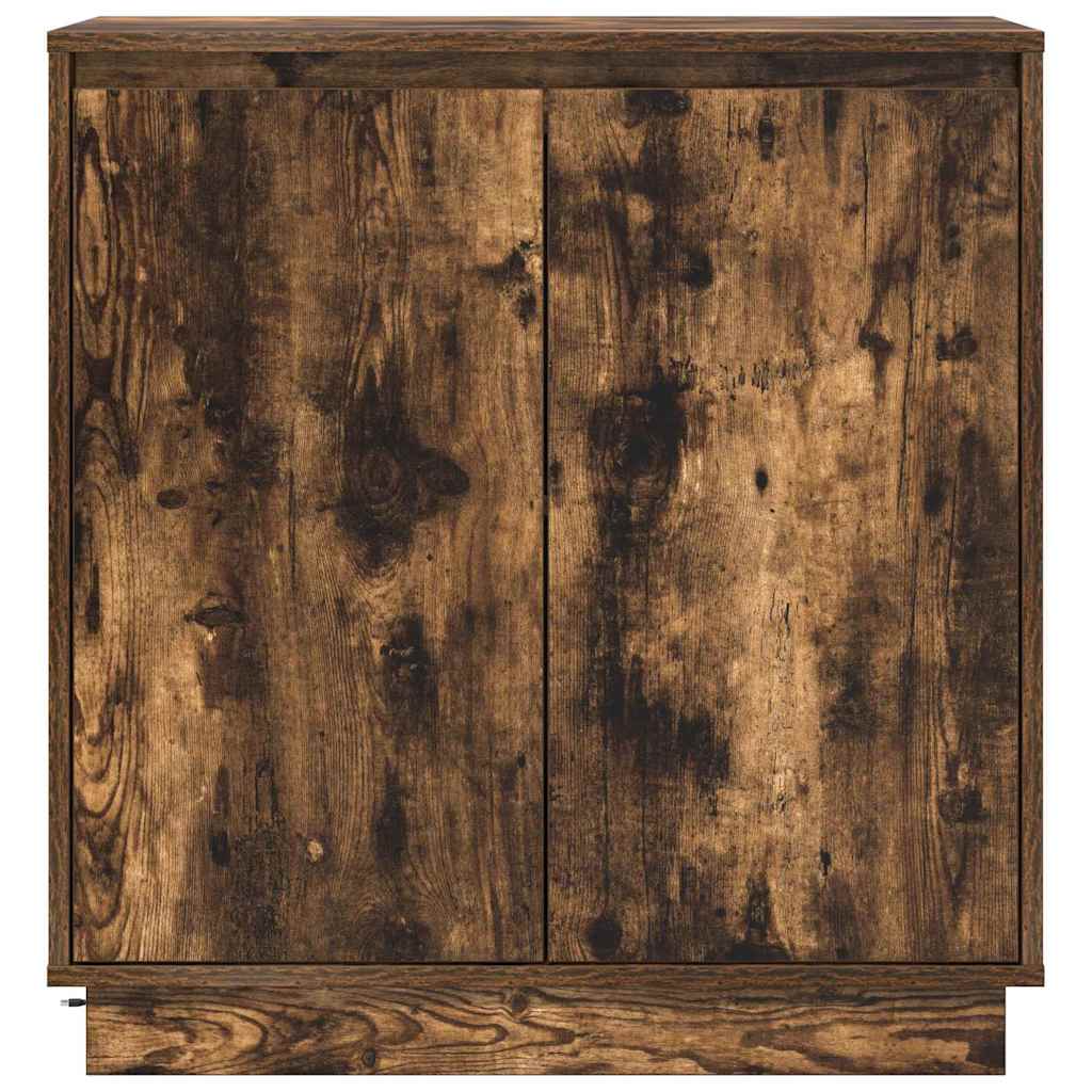 LED-Sideboard Geräucherte Eiche 71 x 34,5 x 75 cm Holzwerkstoff