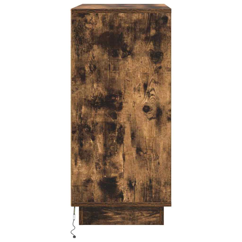 LED-Sideboard Geräucherte Eiche 71 x 34,5 x 75 cm Holzwerkstoff