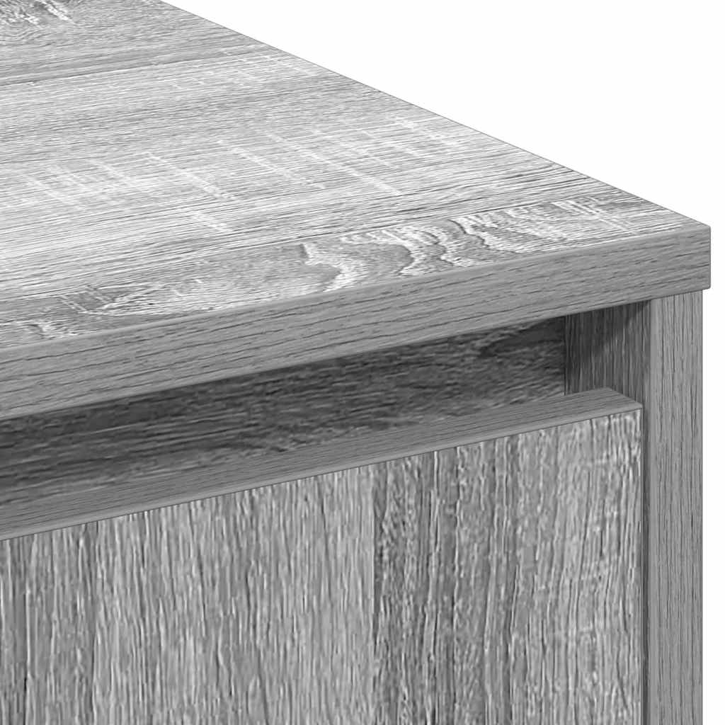 LED-Sideboard Graues Sonoma 71 x 34,5 x 75 cm Holzwerkstoff