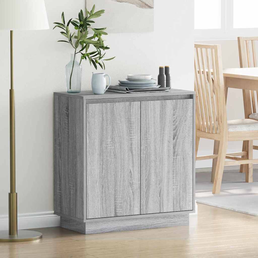 LED-Sideboard Graues Sonoma 71 x 34,5 x 75 cm Holzwerkstoff