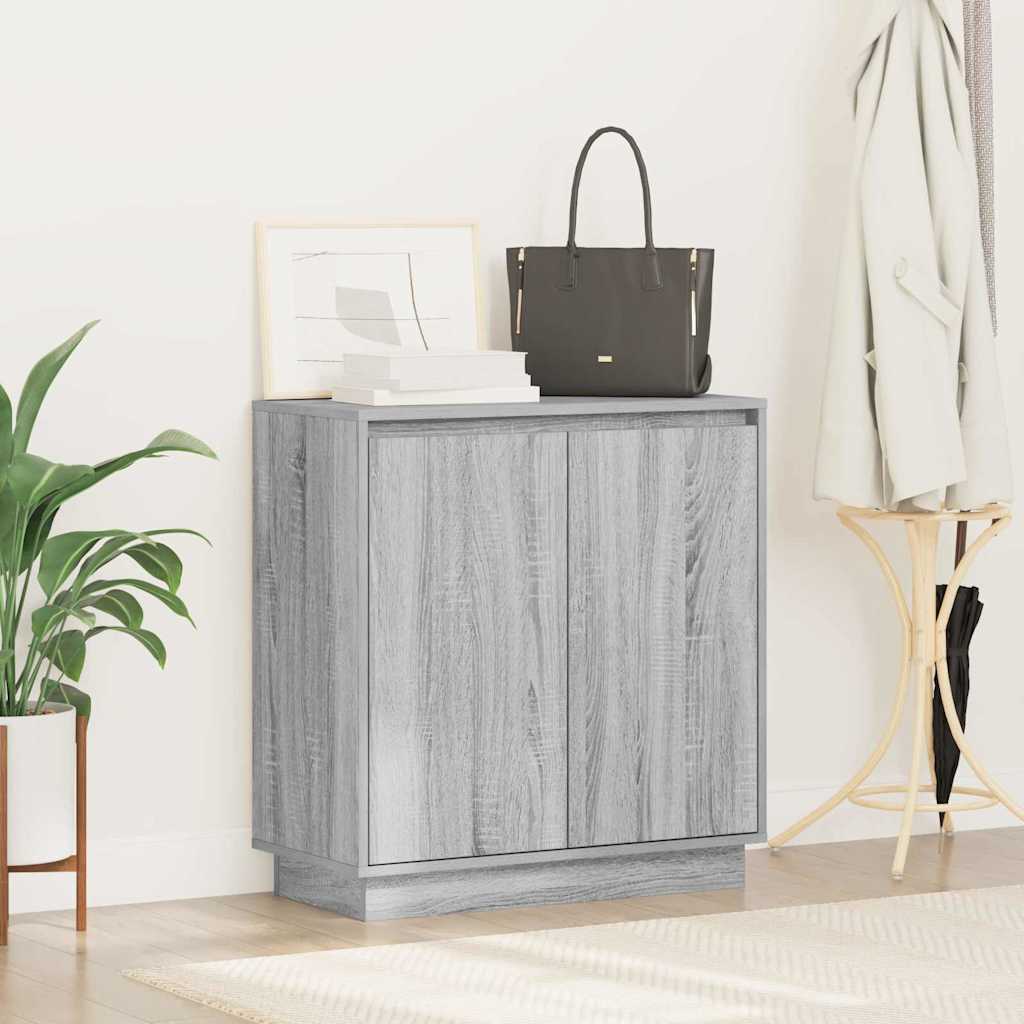 LED-Sideboard Graues Sonoma 71 x 34,5 x 75 cm Holzwerkstoff