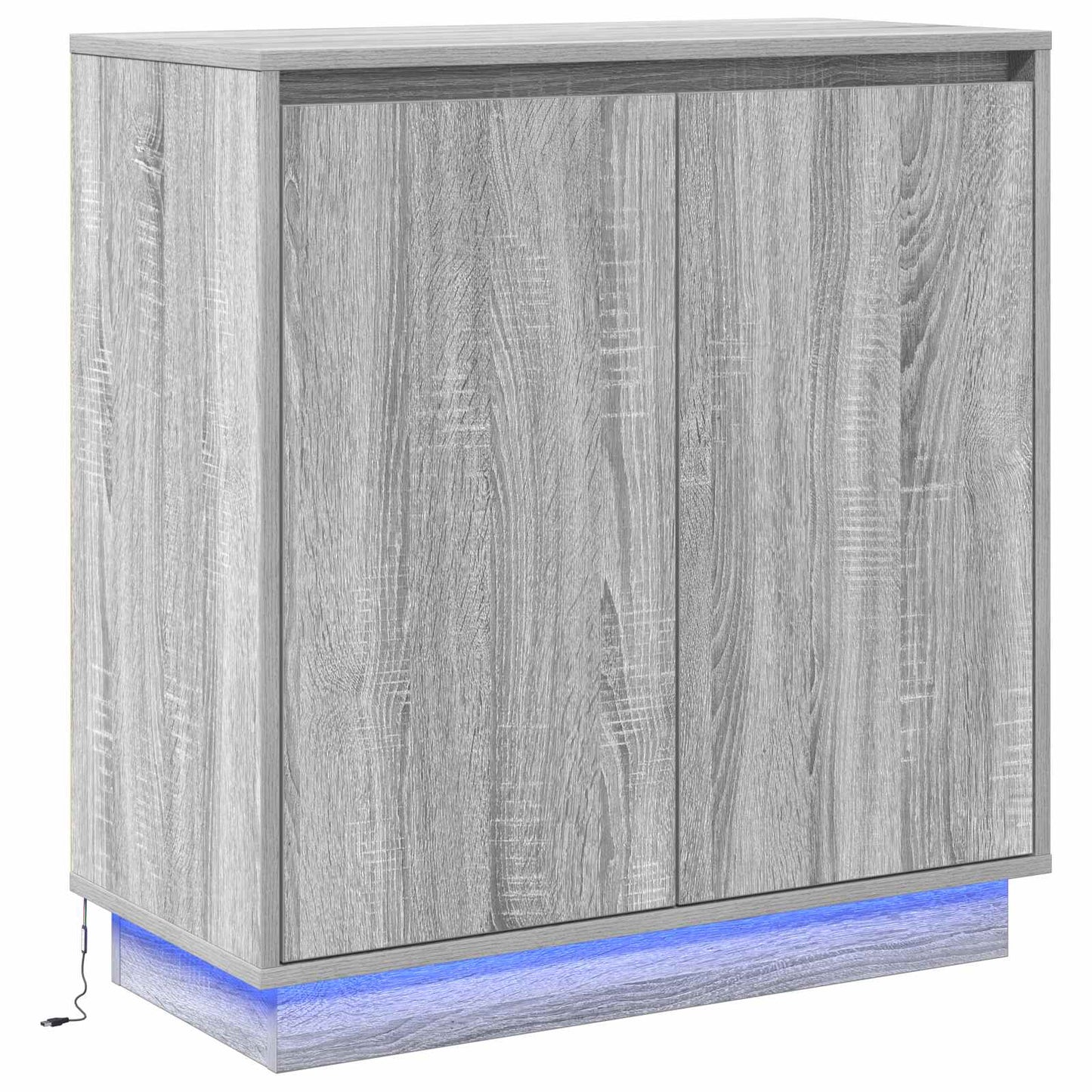LED-Sideboard Graues Sonoma 71 x 34,5 x 75 cm Holzwerkstoff