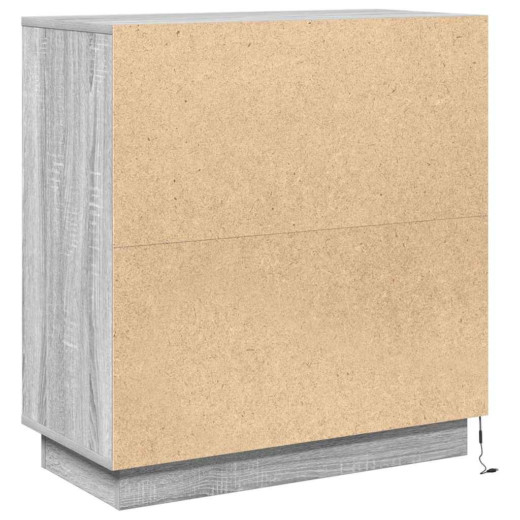 LED-Sideboard Graues Sonoma 71 x 34,5 x 75 cm Holzwerkstoff