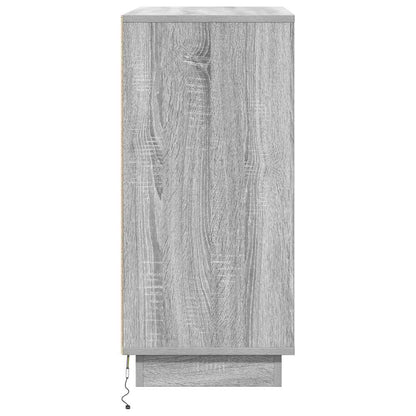 LED-Sideboard Graues Sonoma 71 x 34,5 x 75 cm Holzwerkstoff