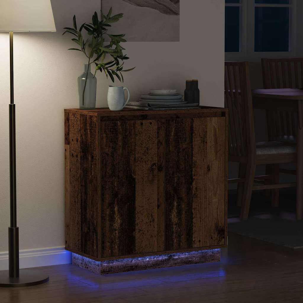 LED-Sideboard Altholz 71 x 34,5 x 75 cm Holzwerkstoff