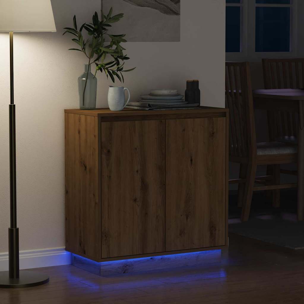 LED-Sideboard Artisan-Eiche 71 x 34,5 x 75 cm Holzwerkstoff