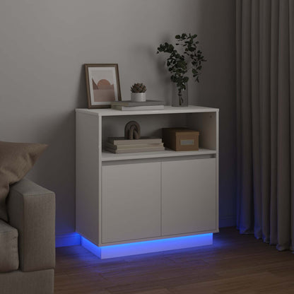LED-Sideboard Weiß 71 x 34,5 x 75 cm Holzwerkstoff