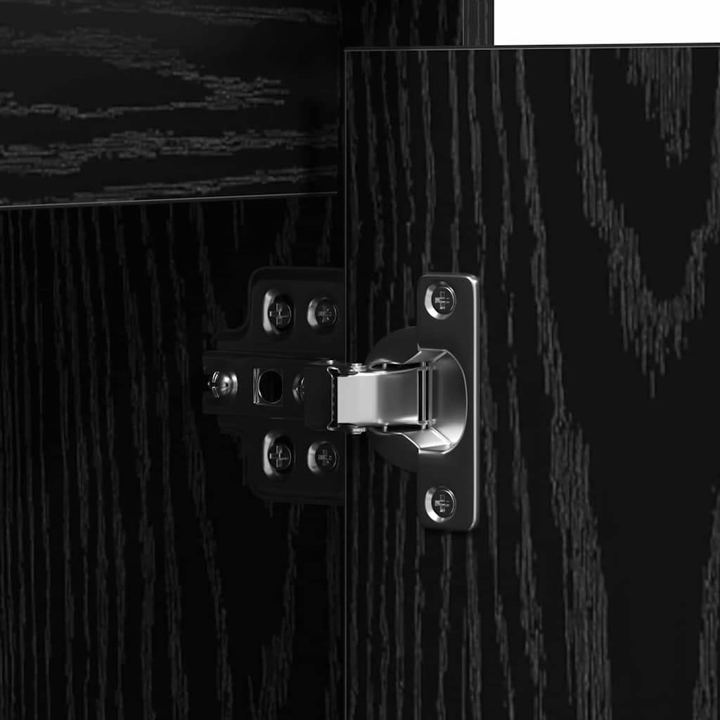 LED-Sideboard Schwarz Eichen-Optik 71 x 34,5 x 75 cm