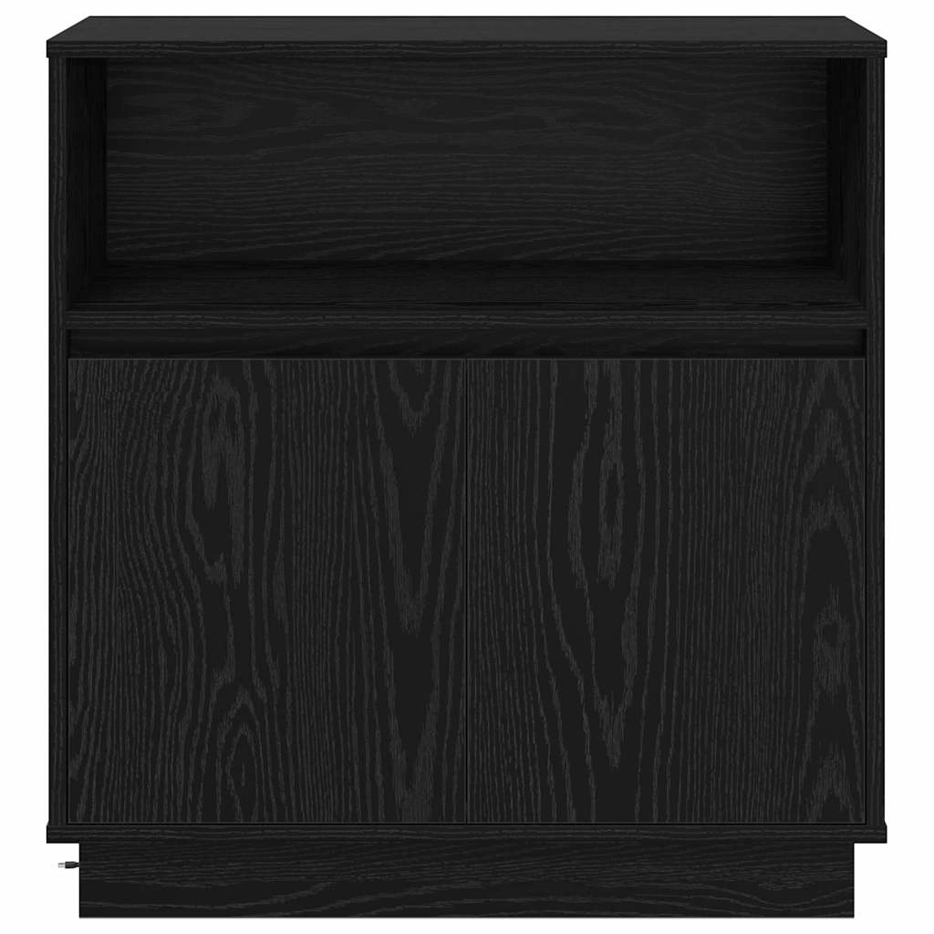 LED-Sideboard Schwarz Eichen-Optik 71 x 34,5 x 75 cm