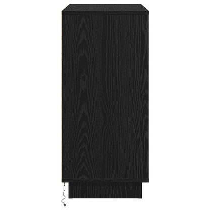 LED-Sideboard Schwarz Eichen-Optik 71 x 34,5 x 75 cm