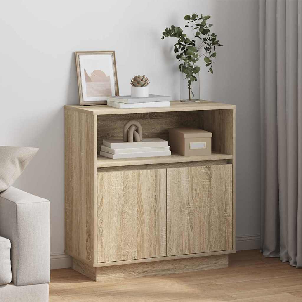 LED-Sideboard Sonoma-Eiche 71 x 34,5 x 75 cm Holzwerkstoff