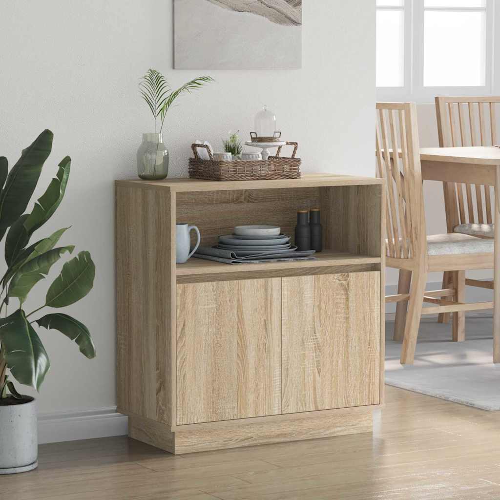 LED-Sideboard Sonoma-Eiche 71 x 34,5 x 75 cm Holzwerkstoff