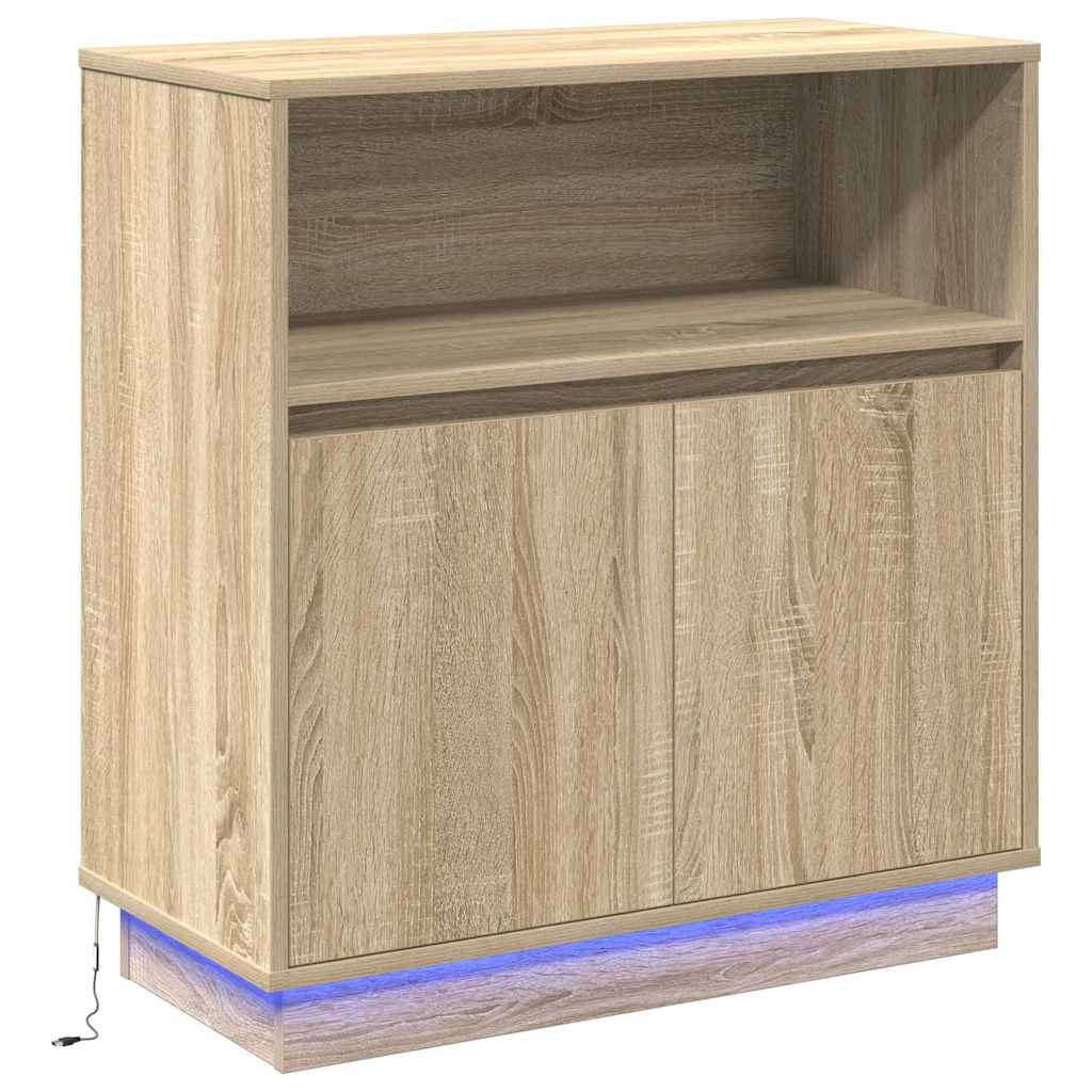 LED-Sideboard Sonoma-Eiche 71 x 34,5 x 75 cm Holzwerkstoff