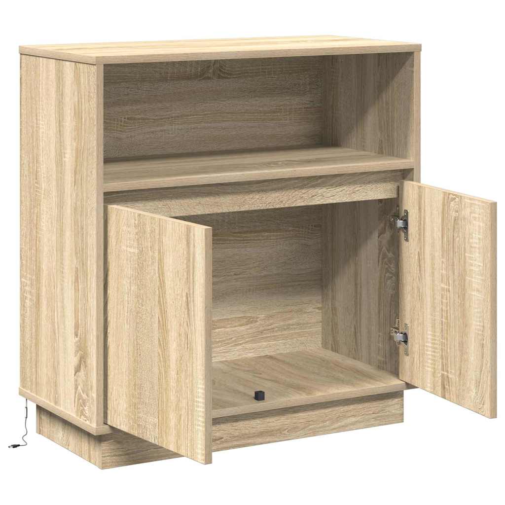 LED-Sideboard Sonoma-Eiche 71 x 34,5 x 75 cm Holzwerkstoff