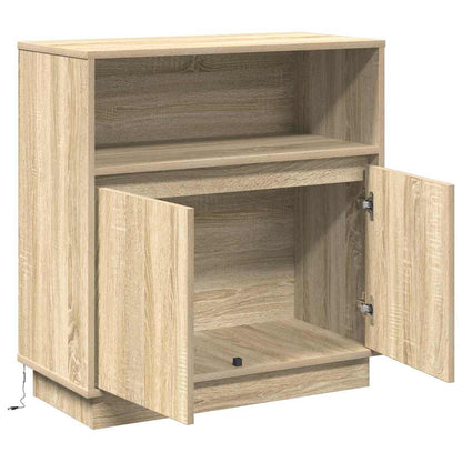 LED-Sideboard Sonoma-Eiche 71 x 34,5 x 75 cm Holzwerkstoff