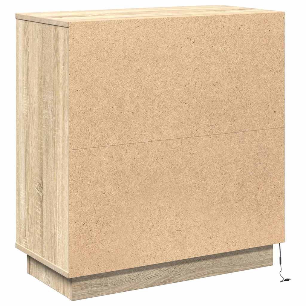 LED-Sideboard Sonoma-Eiche 71 x 34,5 x 75 cm Holzwerkstoff
