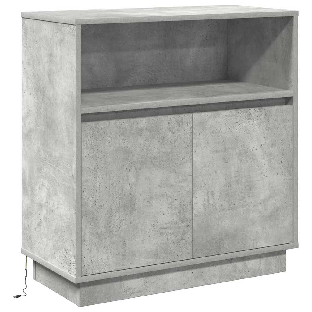 LED-Sideboard Betongrau 71 x 34,5 x 75 cm Holzwerkstoff