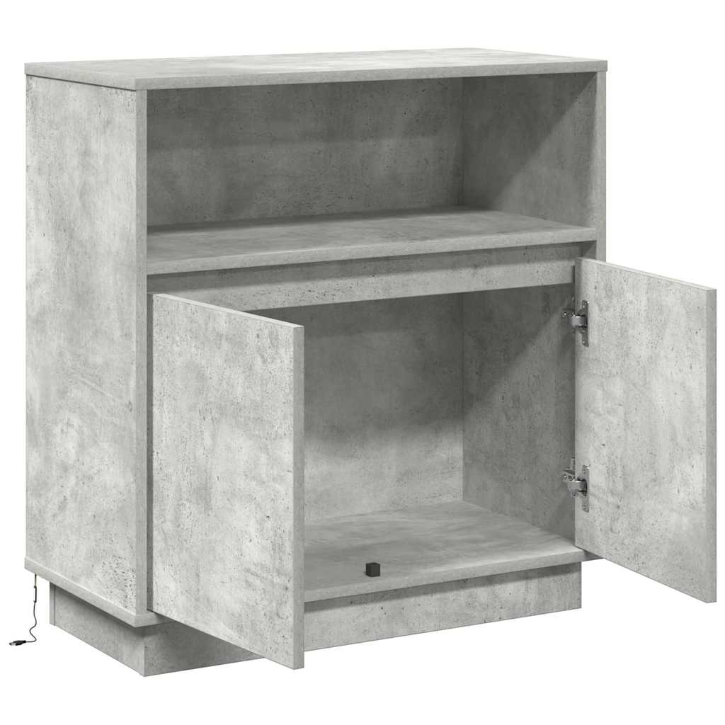 LED-Sideboard Betongrau 71 x 34,5 x 75 cm Holzwerkstoff