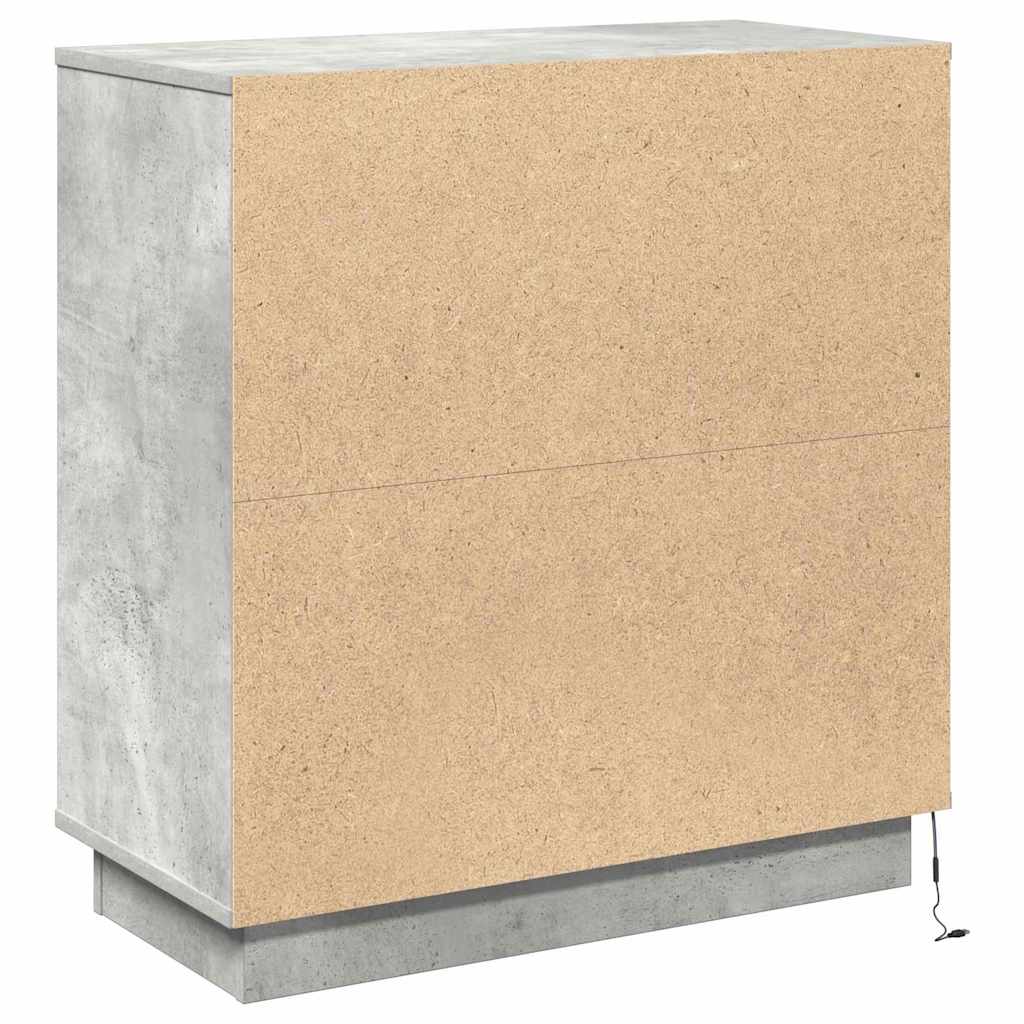 LED-Sideboard Betongrau 71 x 34,5 x 75 cm Holzwerkstoff