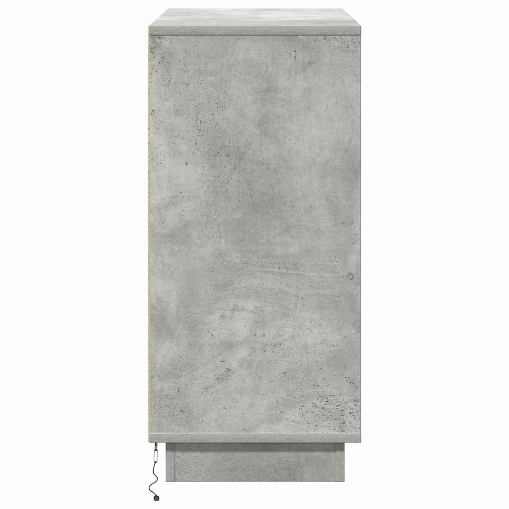 LED-Sideboard Betongrau 71 x 34,5 x 75 cm Holzwerkstoff