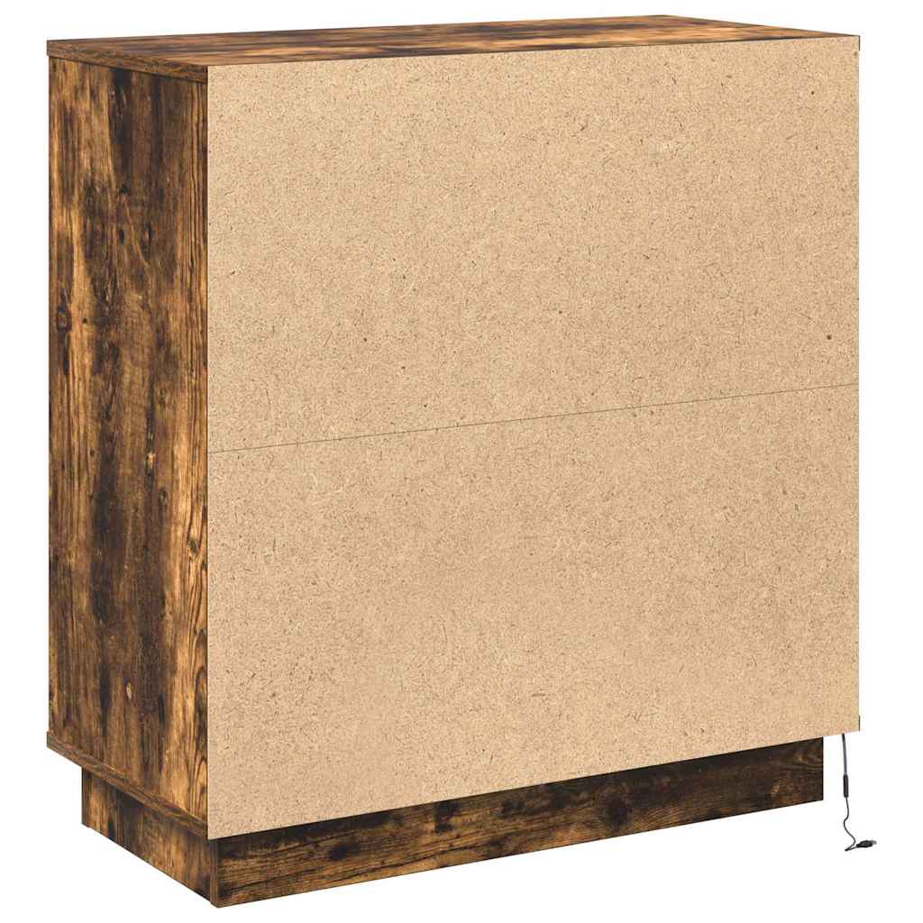 LED-Sideboard Geräucherte Eiche 71 x 34,5 x 75 cm Holzwerkstoff