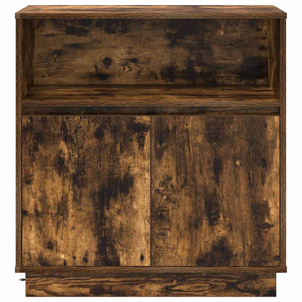 LED-Sideboard Geräucherte Eiche 71 x 34,5 x 75 cm Holzwerkstoff