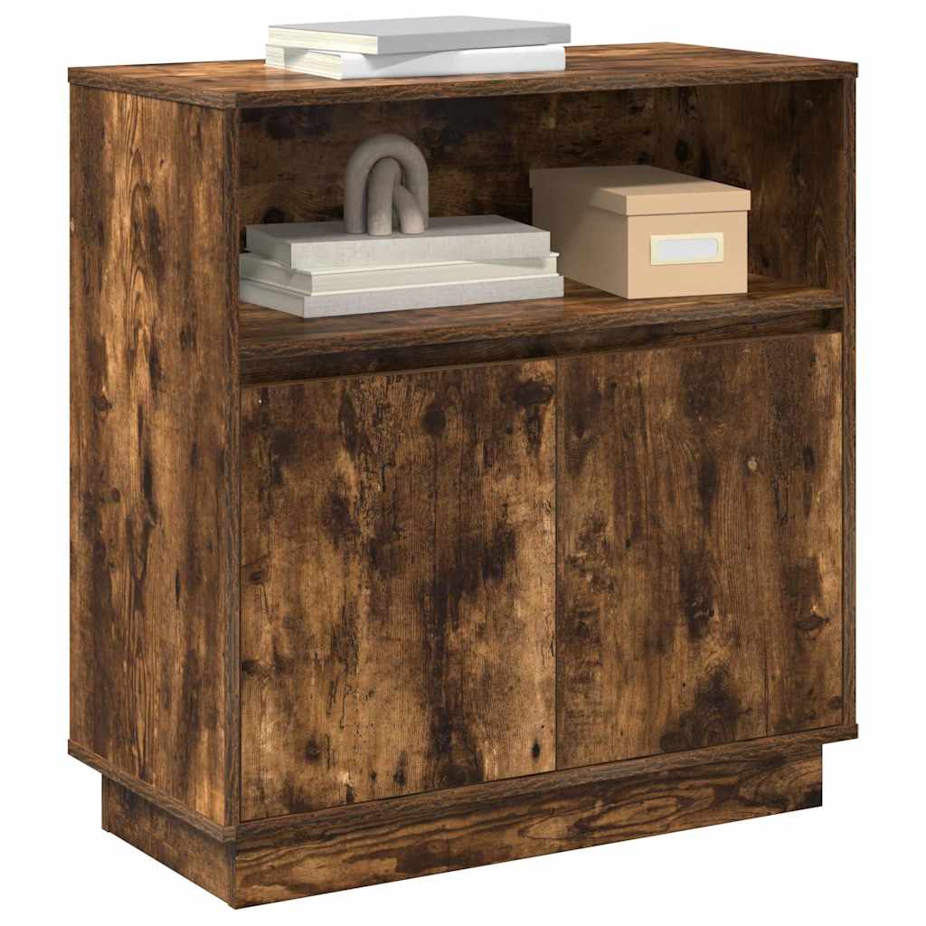 LED-Sideboard Geräucherte Eiche 71 x 34,5 x 75 cm Holzwerkstoff