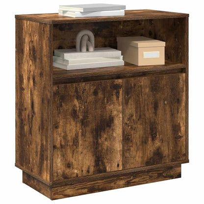 LED-Sideboard Geräucherte Eiche 71 x 34,5 x 75 cm Holzwerkstoff