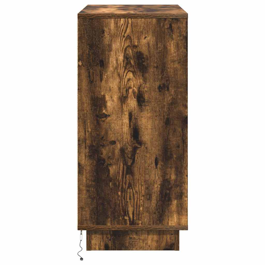 LED-Sideboard Geräucherte Eiche 71 x 34,5 x 75 cm Holzwerkstoff