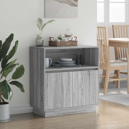 LED-Sideboard Graues Sonoma 71 x 34,5 x 75 cm Holzwerkstoff