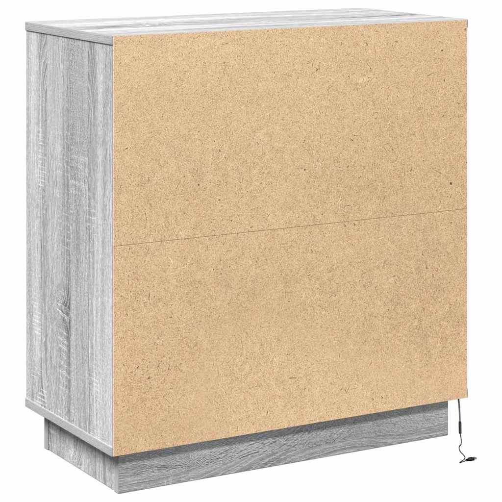 LED-Sideboard Graues Sonoma 71 x 34,5 x 75 cm Holzwerkstoff
