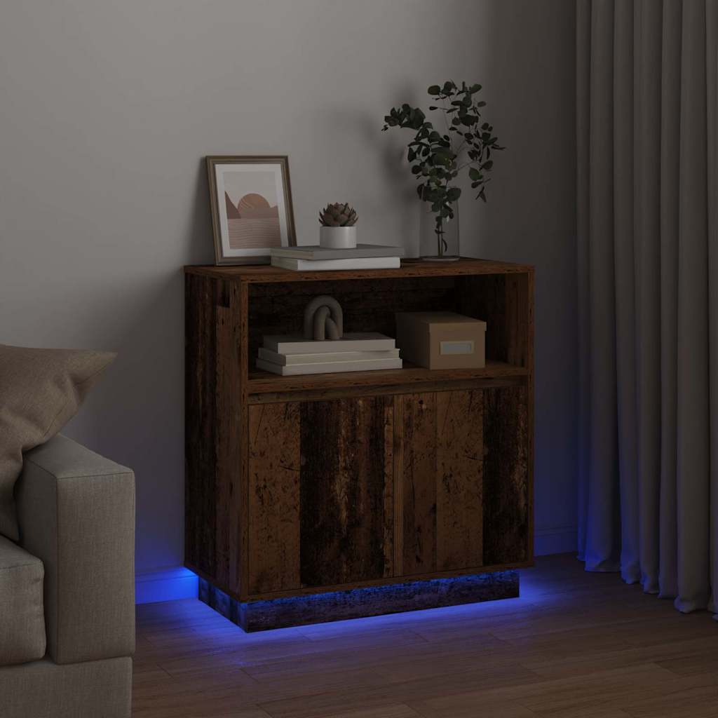 LED-Sideboard Altholz 71 x 34,5 x 75 cm Holzwerkstoff